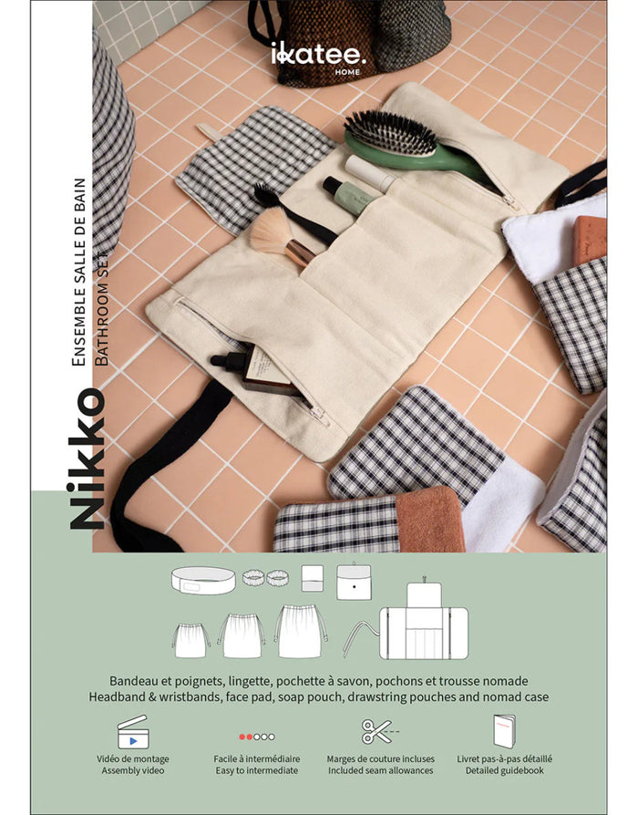 Nikko Bathroom Accessories Set Sewing Pattern, Ikatee