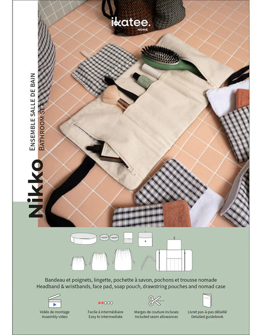 Nikko Bathroom Accessories Set Sewing Pattern, Ikatee