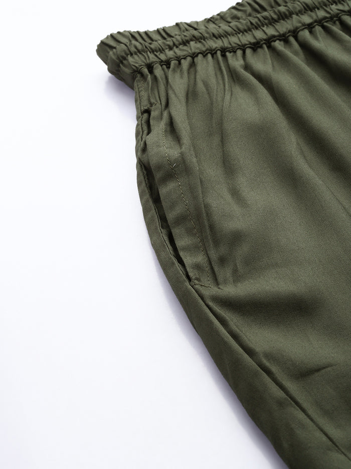 Olive Solid Pencil Pant, Solid Pant, Pencil Pant, Pencil pant, Formal wear pant, Everyday wear pant