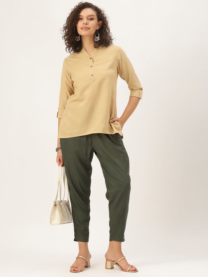 Olive Solid Pencil Pant, Solid Pant, Pencil Pant, Pencil pant, Formal wear pant, Everyday wear pant