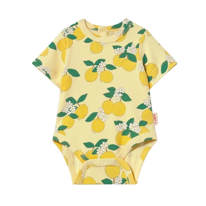 TINYCOTTONS Oranges Rib Body Mellow Yellow, SMOL