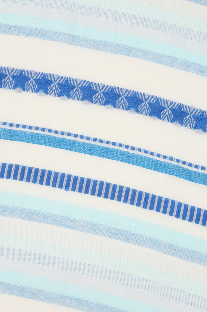 Organic Cotton Scarf | Blue/White Stripe - Aspiga