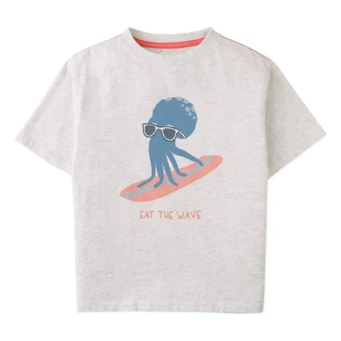 Oruo Surfing Octopus Relaxed Fit Graphic Tee
