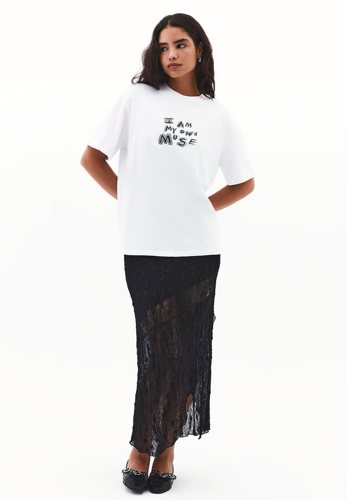 Oversize Printed T-Shirt - WHITE