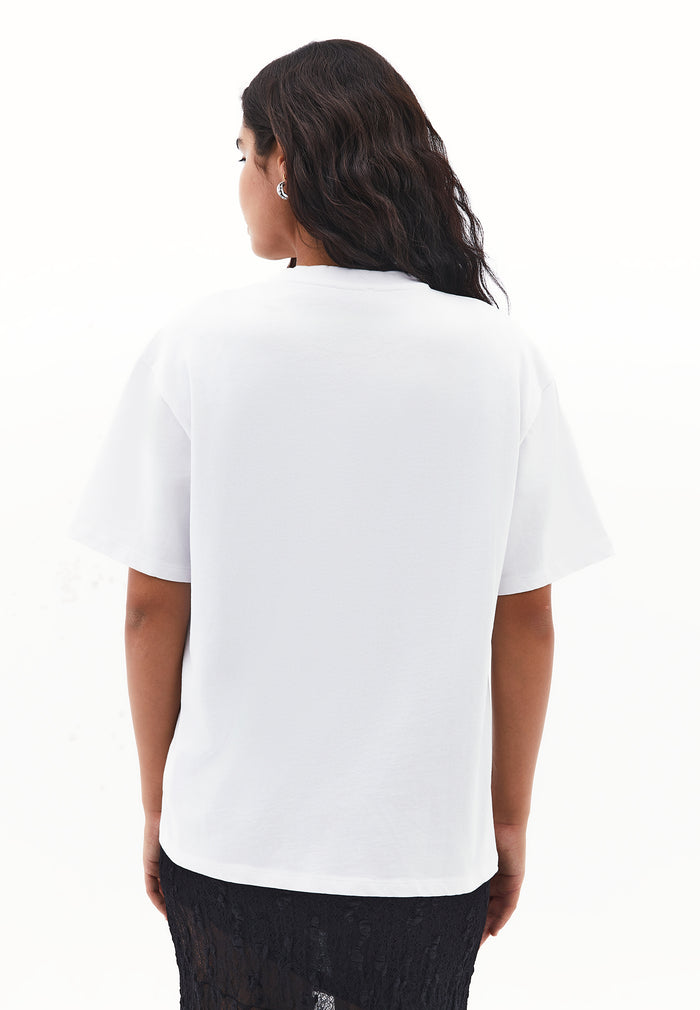 Oversize Printed T-Shirt - WHITE
