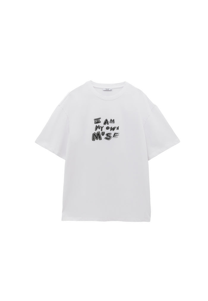 Oversize Printed T-Shirt - WHITE