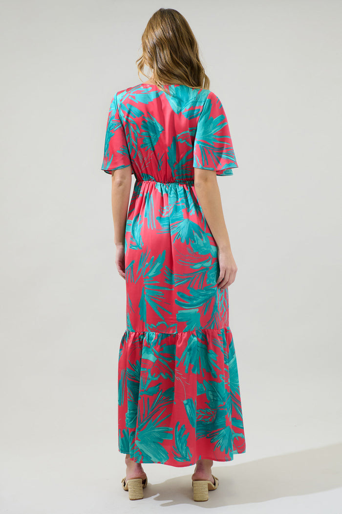Palm Tropics Pismo Button Down Flutter Maxi Dress
