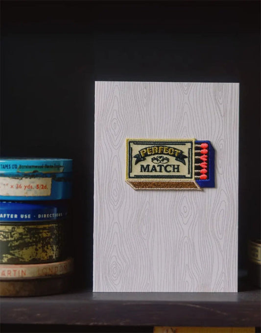 Perfect Match Iron on Patch Greeting Card, Petra Boase