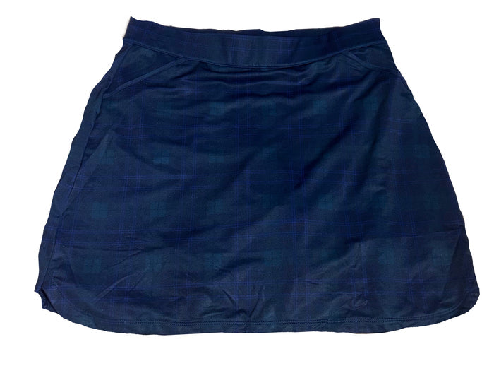 Peter Millar Women's Deep Navy & Green Plaid Golf Skort Size L