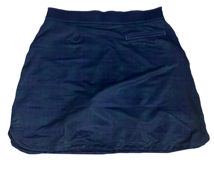 Peter Millar Women's Deep Navy & Green Plaid Golf Skort Size L