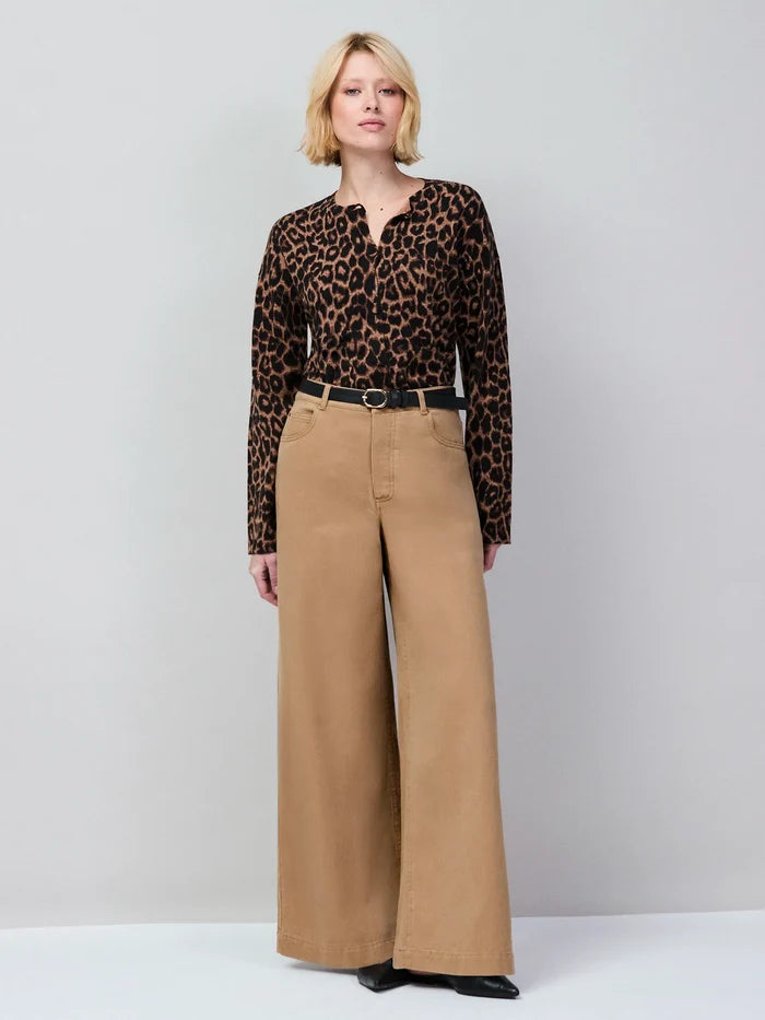 Petite Camel Wide Leg Jeans