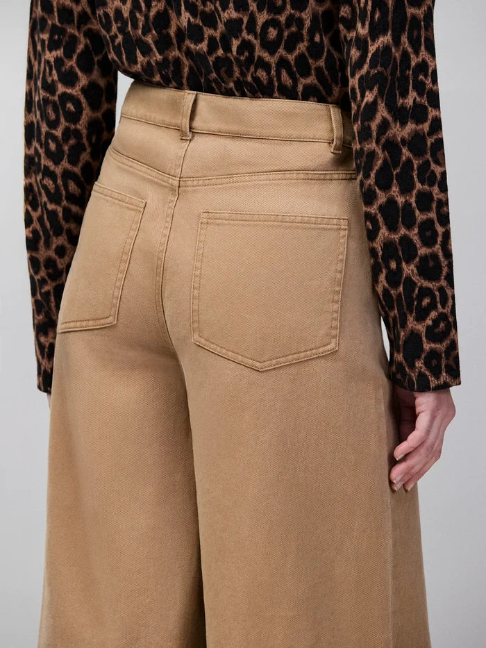 Petite Camel Wide Leg Jeans