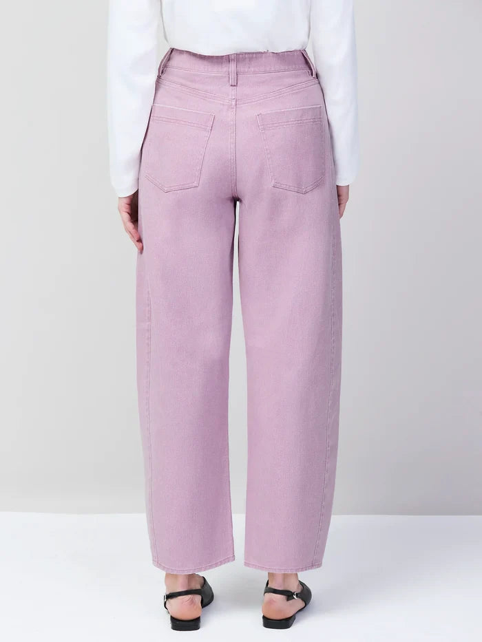 Pink Barrel Leg Jeans