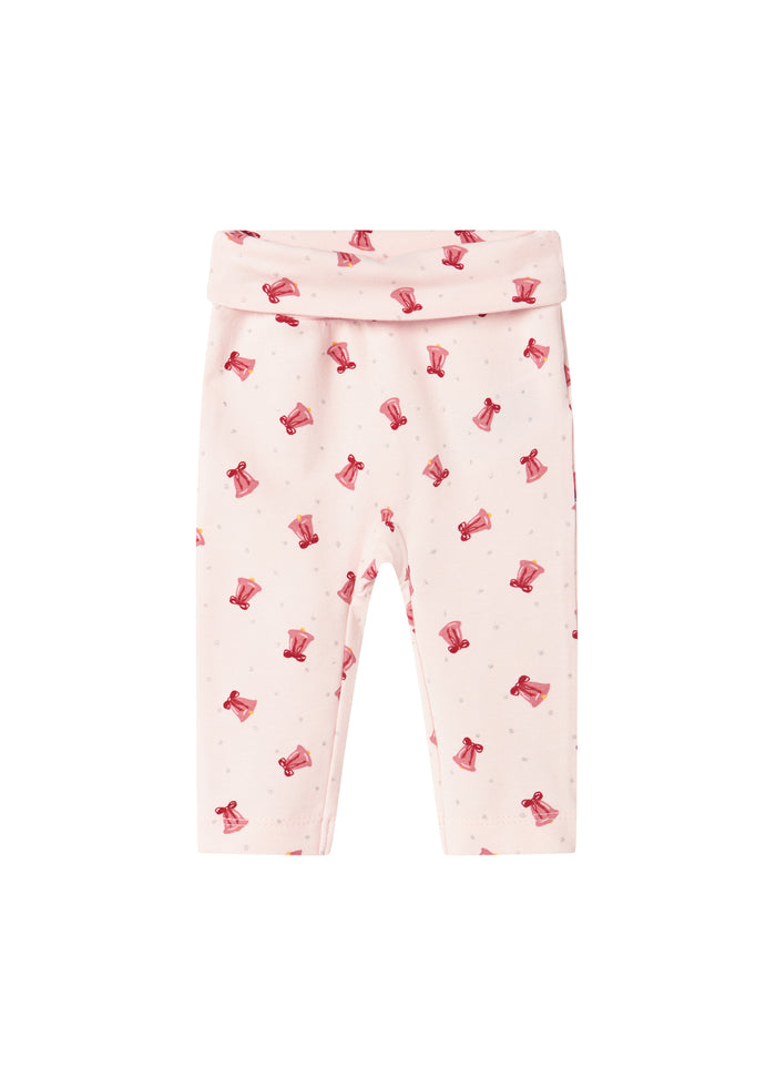Baby pants with Christmas bell pattern