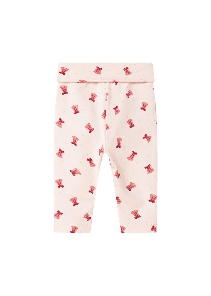 Baby pants with Christmas bell pattern