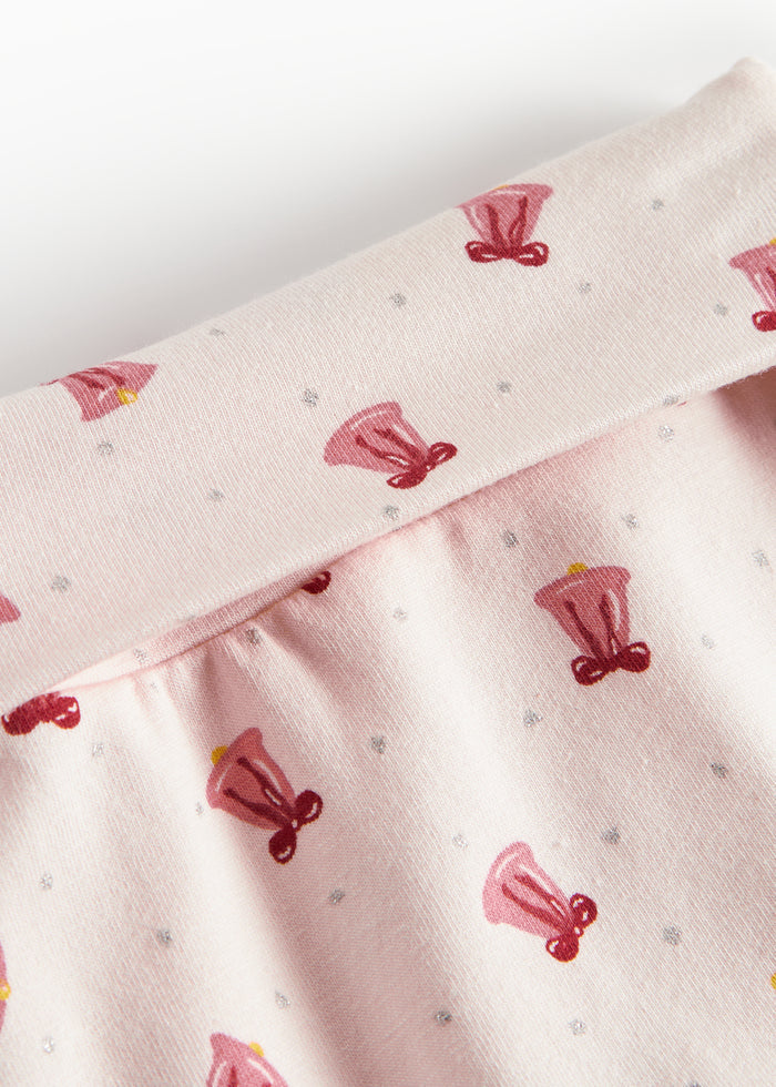 Baby pants with Christmas bell pattern