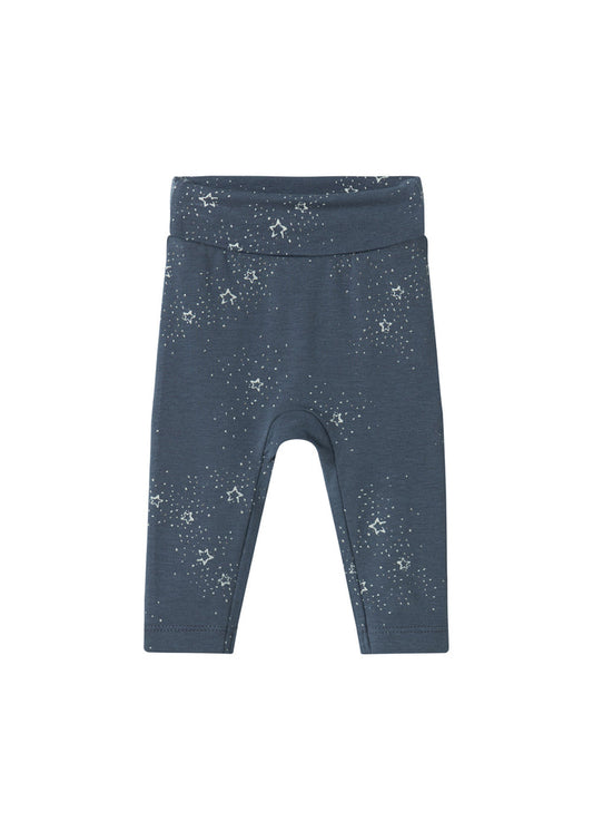 Dark blue baby trousers with star print