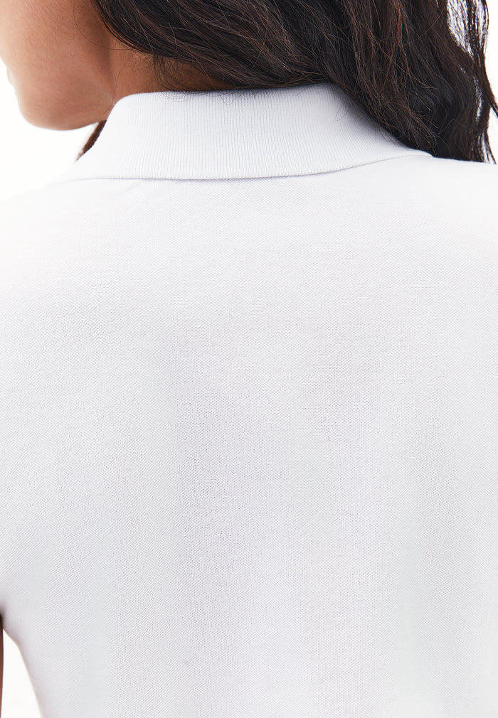 Polo Collar Short Sleeve Standard T-Shirt - WHITE
