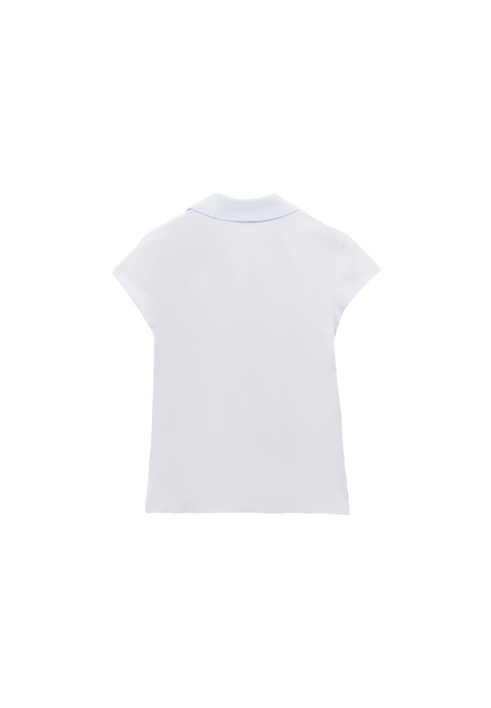 Polo Collar Short Sleeve Standard T-Shirt - WHITE