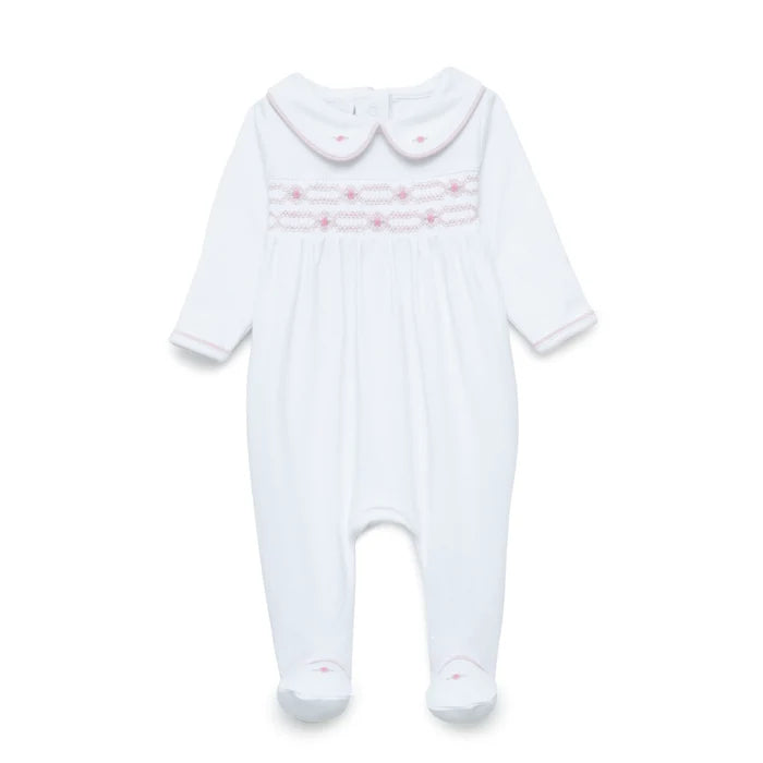 Poppy Smocked Footie — Pima Cotton Baby Girl Footie