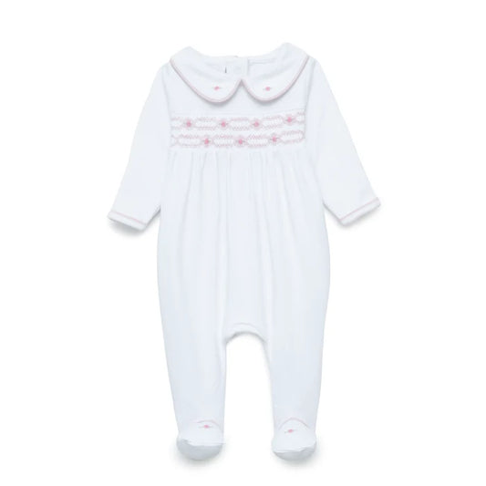 Poppy Smocked Footie — Pima Cotton Baby Girl Footie