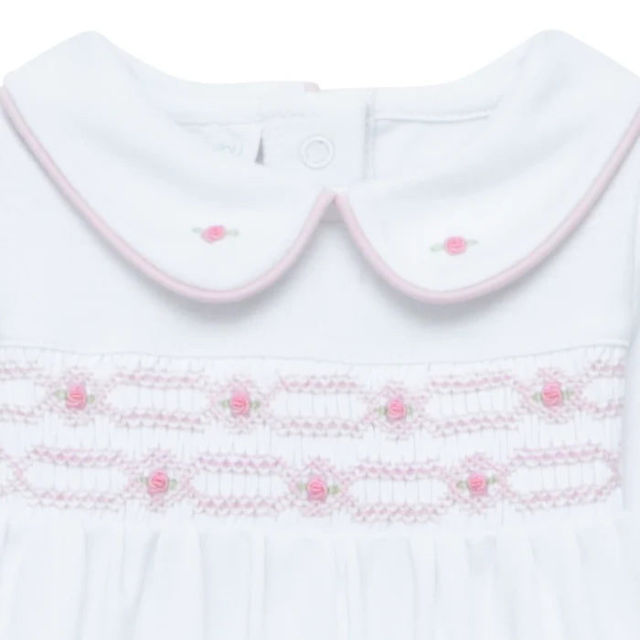 Poppy Smocked Footie — Pima Cotton Baby Girl Footie