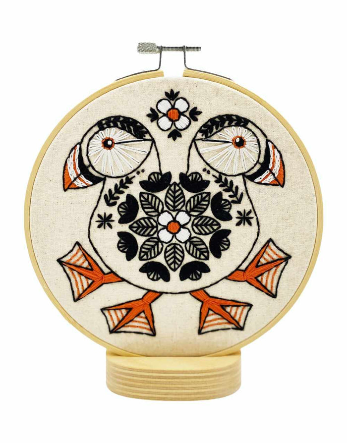 Puffin Embroidery Kit, Hook Line & Tinker