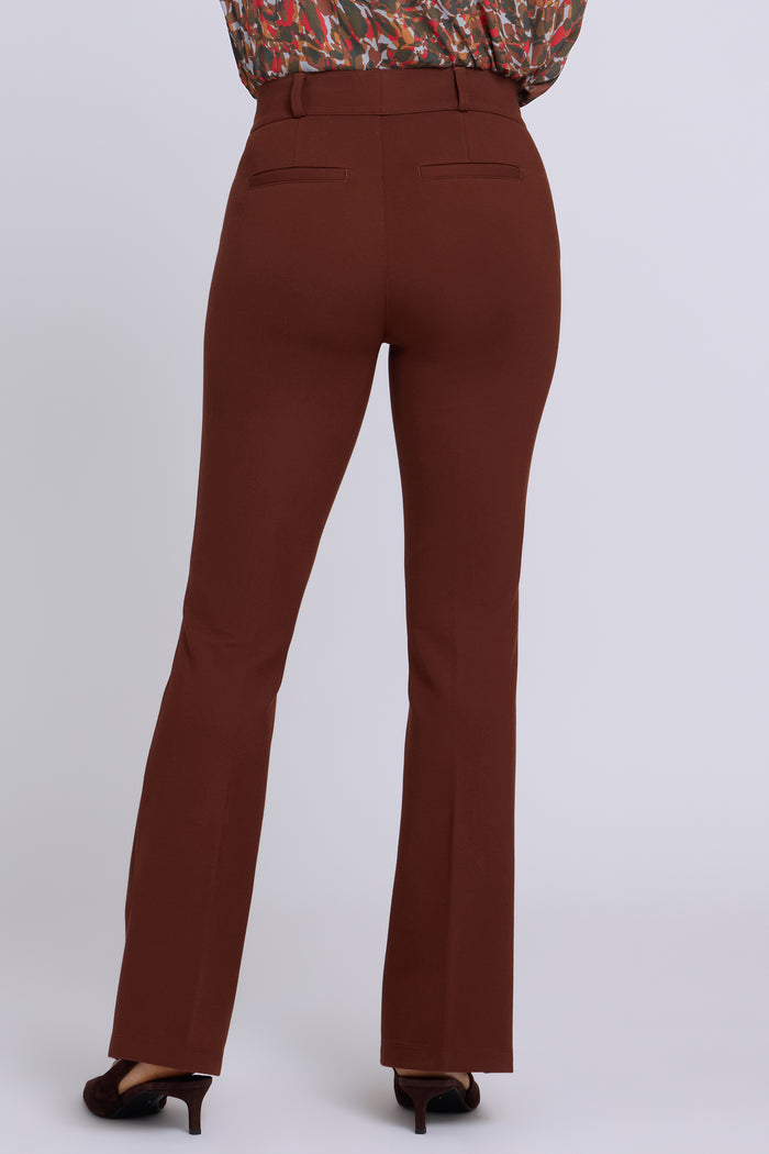 Pull-On Flared Trouser Pants - Chocolate Fondant