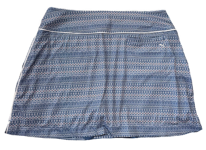 Puma Women's Blue, White & Pink Print Golf Skort Size L