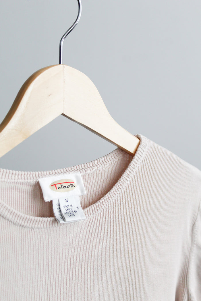 putty silk knit tee