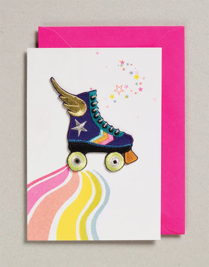 Rainbow Skate Iron on Patch Greeting Card, Petra Boase