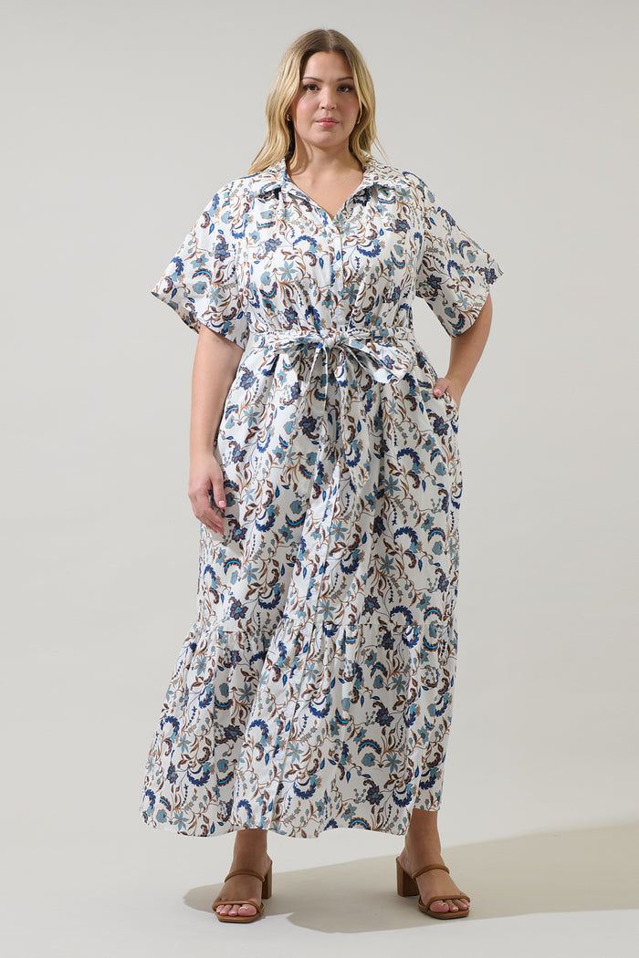Ralston Floral Valery Button Down Maxi Dress Curve