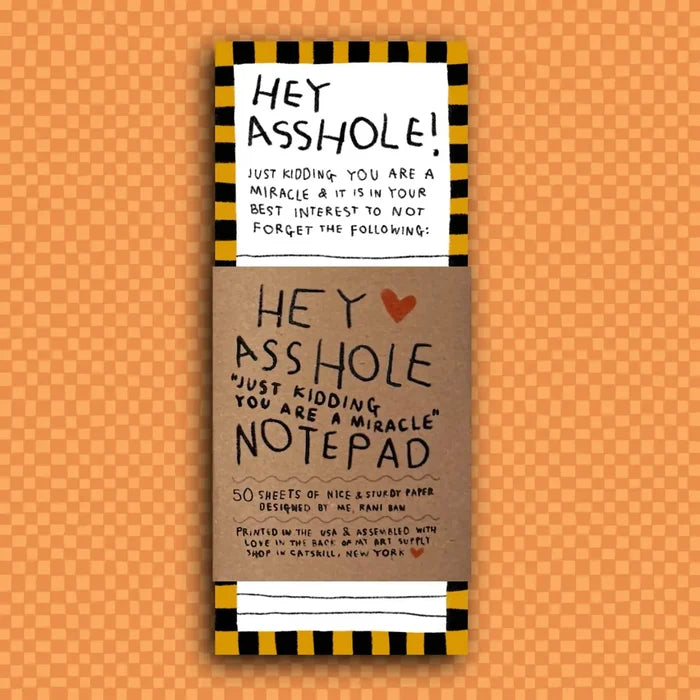 Rani Ban Co. - “Hey Asshole” To-Do Notepad - La Lovely Vintage