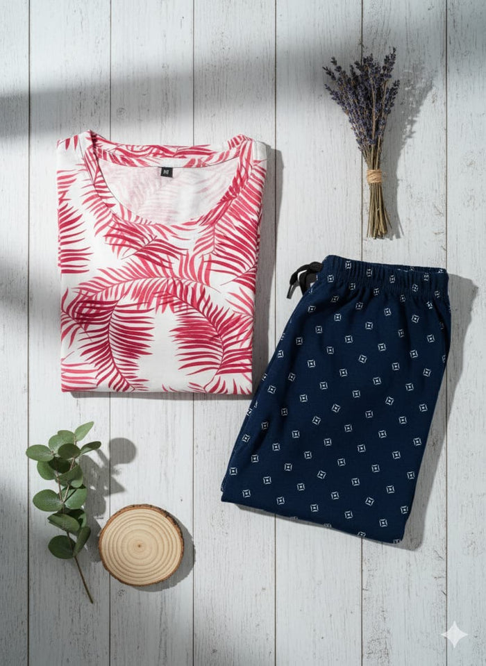 Irah Vastra women’s T-shirt and pant set — folded flatlay view