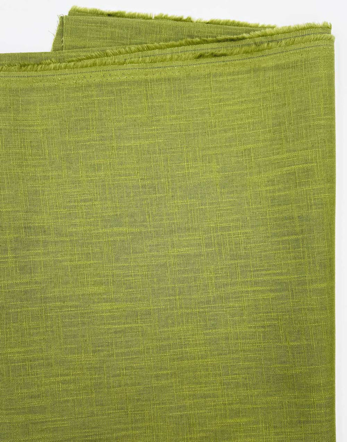 Remnant 55cm - Lime Green Washed Linen-Handle Fabric