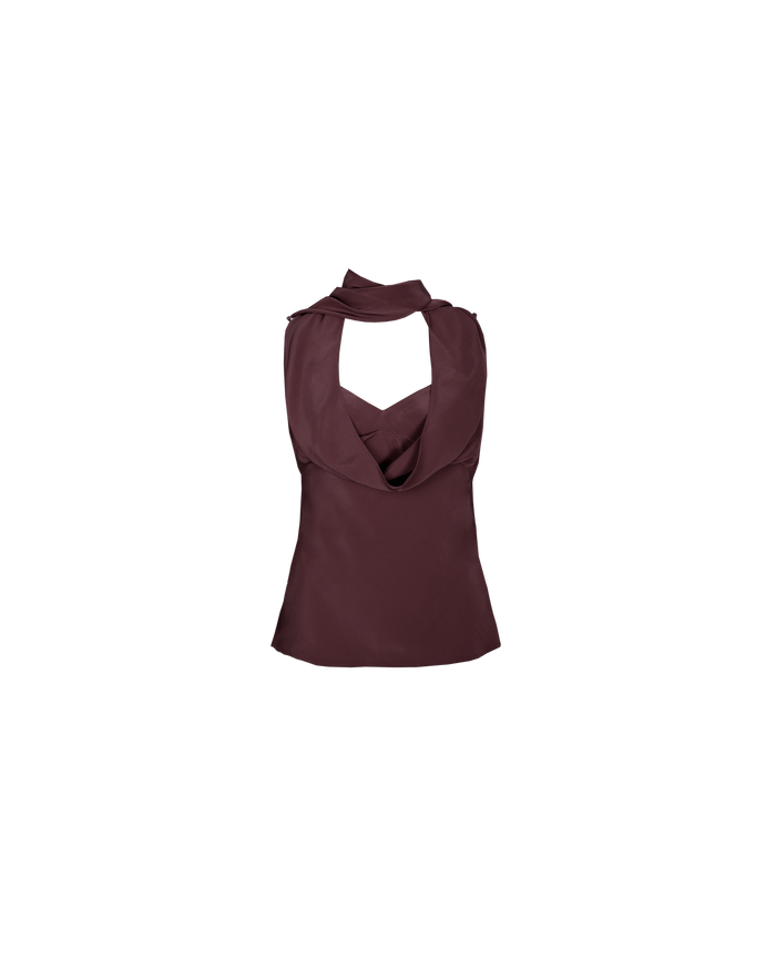 RILEY SATIN SASH CAMISOLE WINE