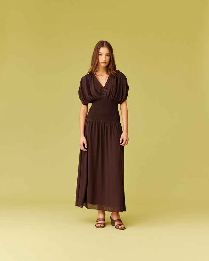 RILEY SHIRRED MAXI DRESS JAVA