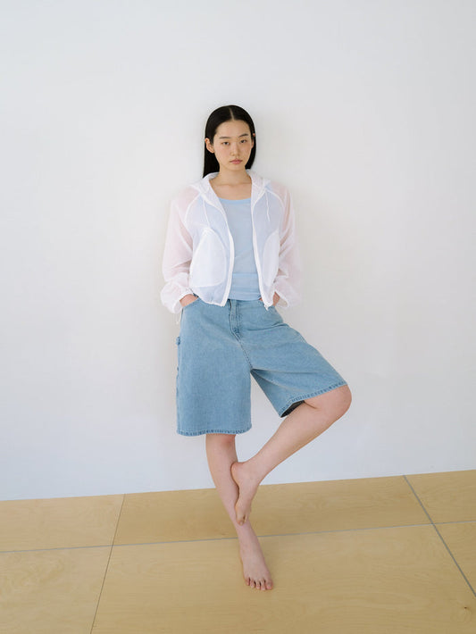 Ripstop Raglan Hoodie Jacket - Ivory