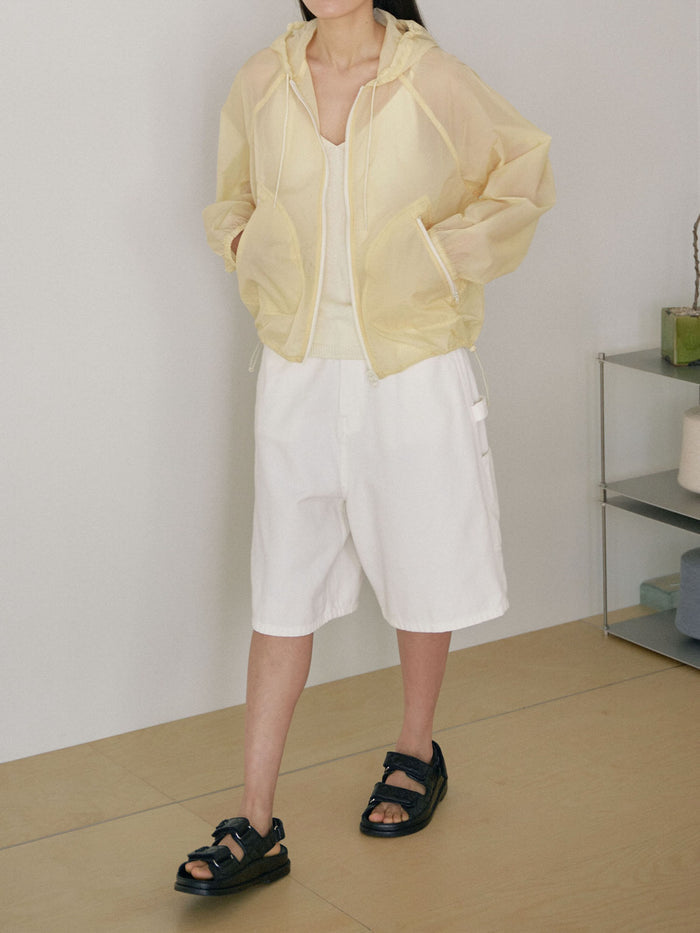 Ripstop Raglan Hoodie Jacket - Yellow