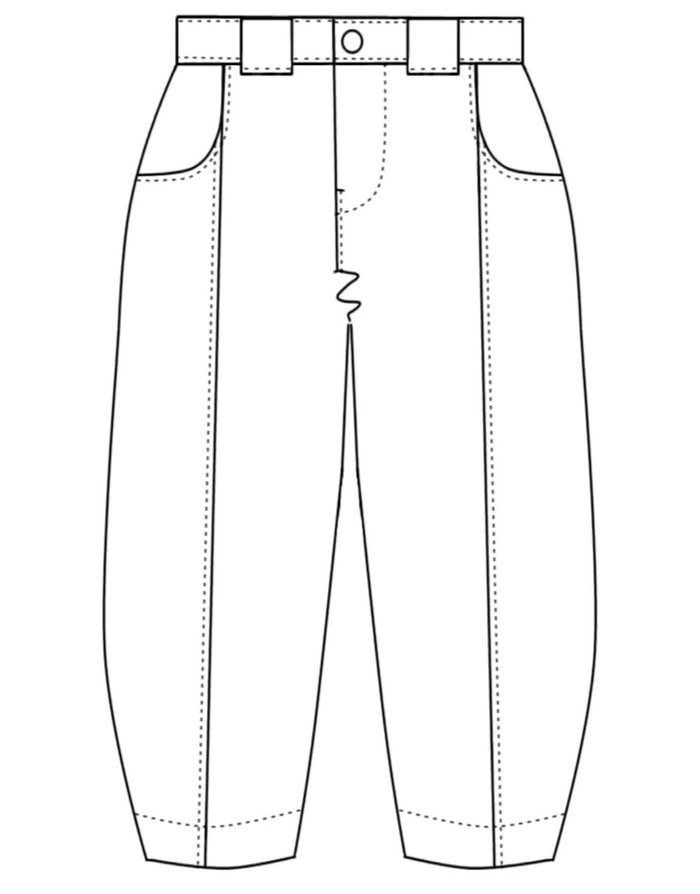 Roan Barrel Leg Trousers Sewing Pattern, Emporia Patterns