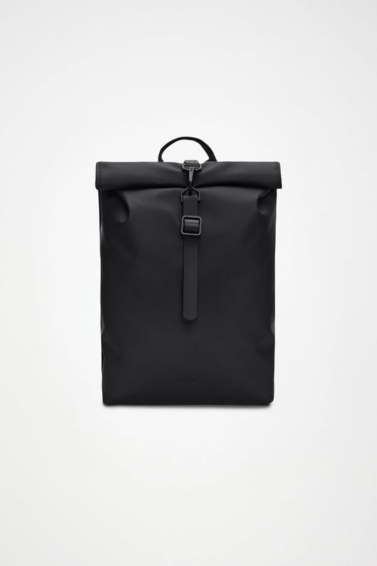 RAINS Rolltop Rucksack Mini Black 13L H50 x D10 x W27 cm Backpack