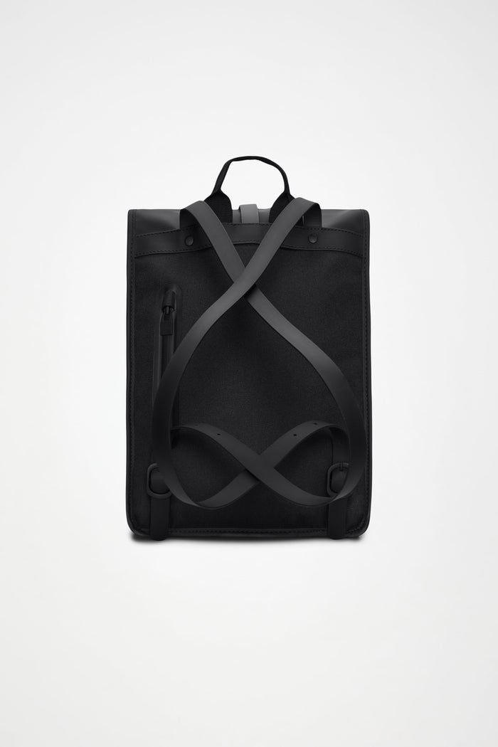 RAINS Rolltop Rucksack Mini Black 13L H50 x D10 x W27 cm Backpack