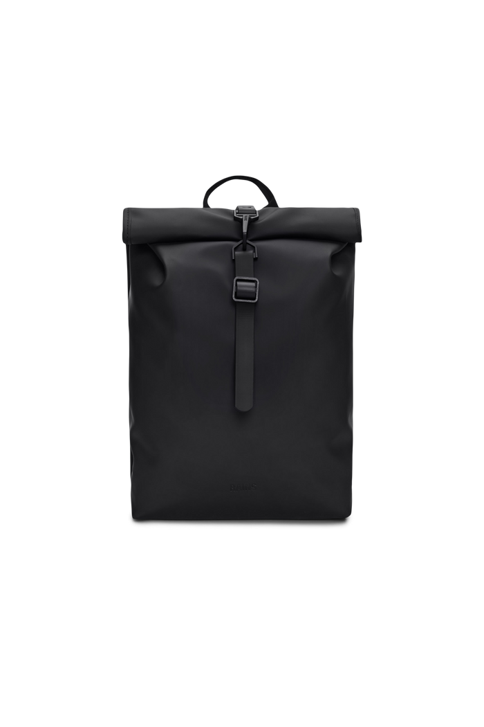 RAINS Rolltop Rucksack Mini Black 13L H50 x D10 x W27 cm Backpack