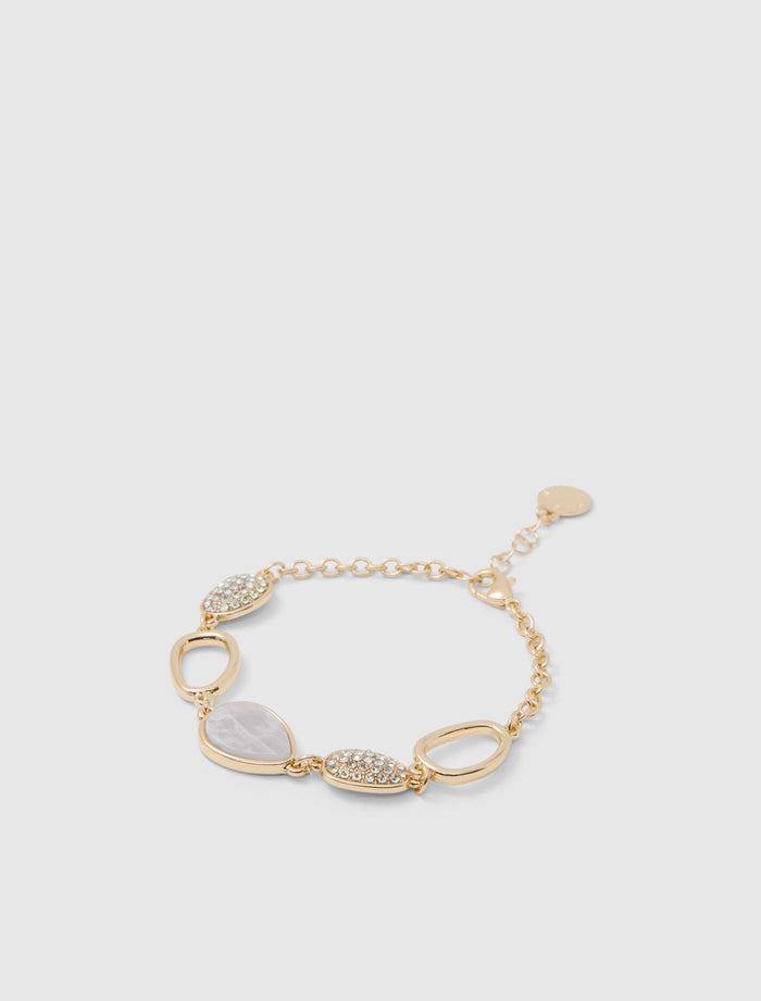 Rosemary Stone Bracelet 0 Ivory Gold Forever New