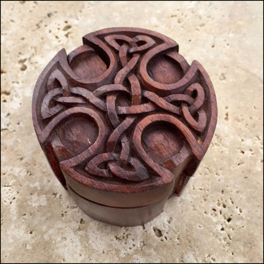 Round Celtic Cross Puzzle Box
