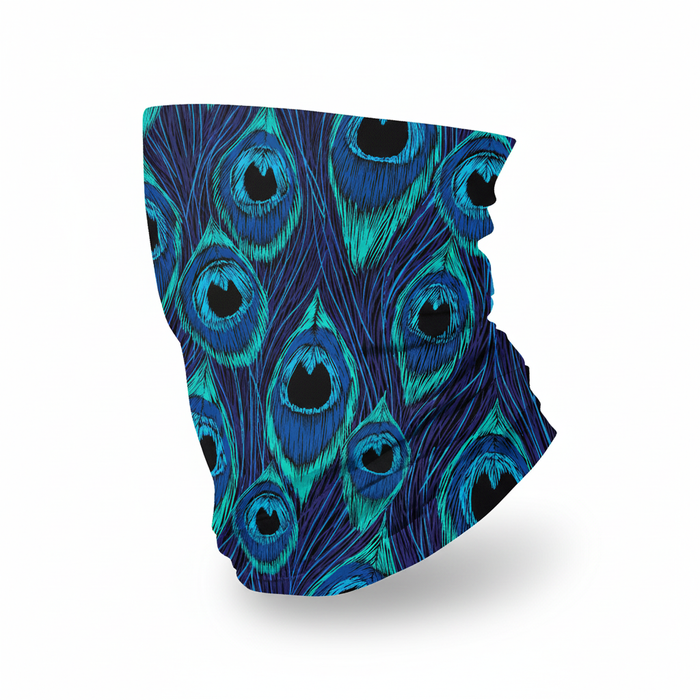 Blue Peacock Neck Sleeve Mockup