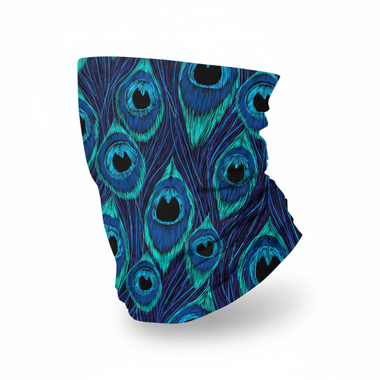 Blue Peacock Neck Sleeve Mockup