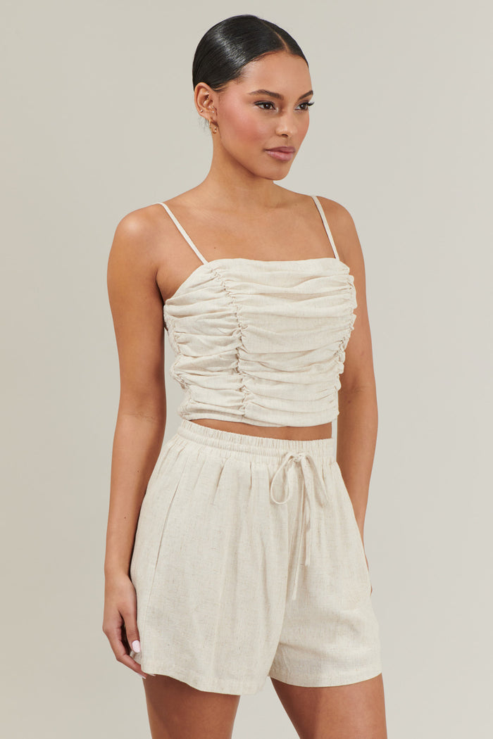 Sandy Shore Bliss Ruched Cropped Top