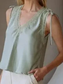 Satin Cami with Lace