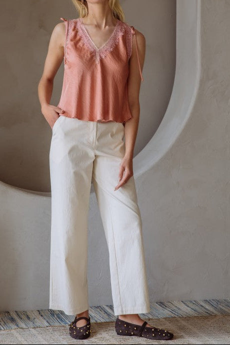 Satin Cami with Lace
